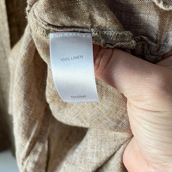 Buff tone linen button down - Picture 7 of 9